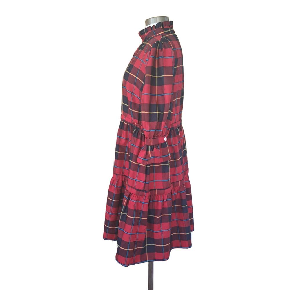 Gretchen Scott Teardrop Dress Plaidly Cooper  Red Plaid Size Large Preppy - Picture 6 of 12